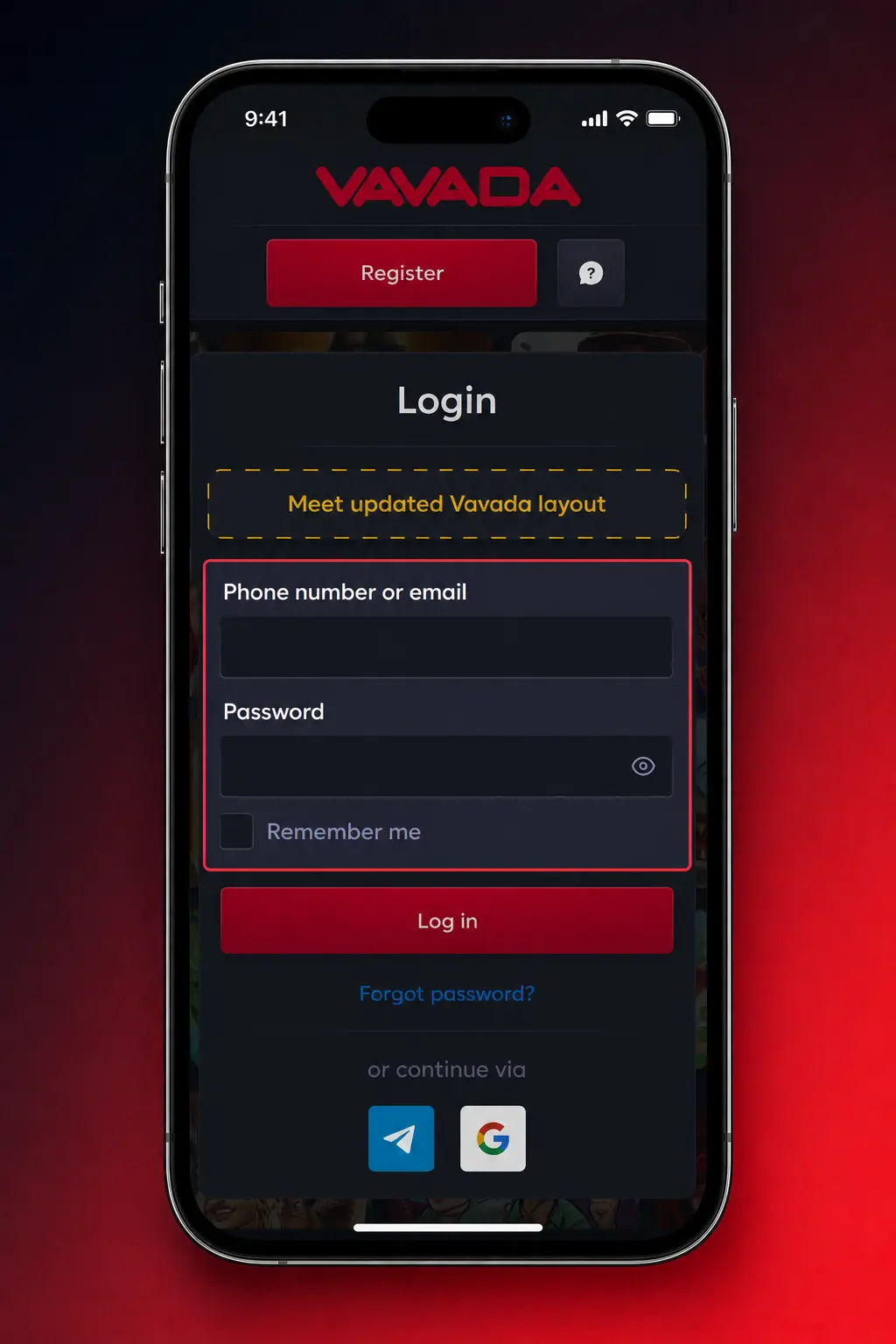 Prijava na Vavada nalog na mobilnom i desktop uređaju uz unos podataka i dvofaktorsku autentifikaciju