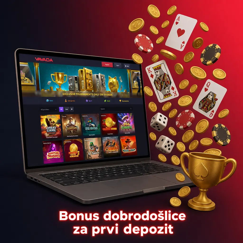 Bonus dobrodošlice na Vavadi: 100% na prvi depozit do 30.000 RSD i 100 besplatnih obrtaja na Fruit Coctail slotu.