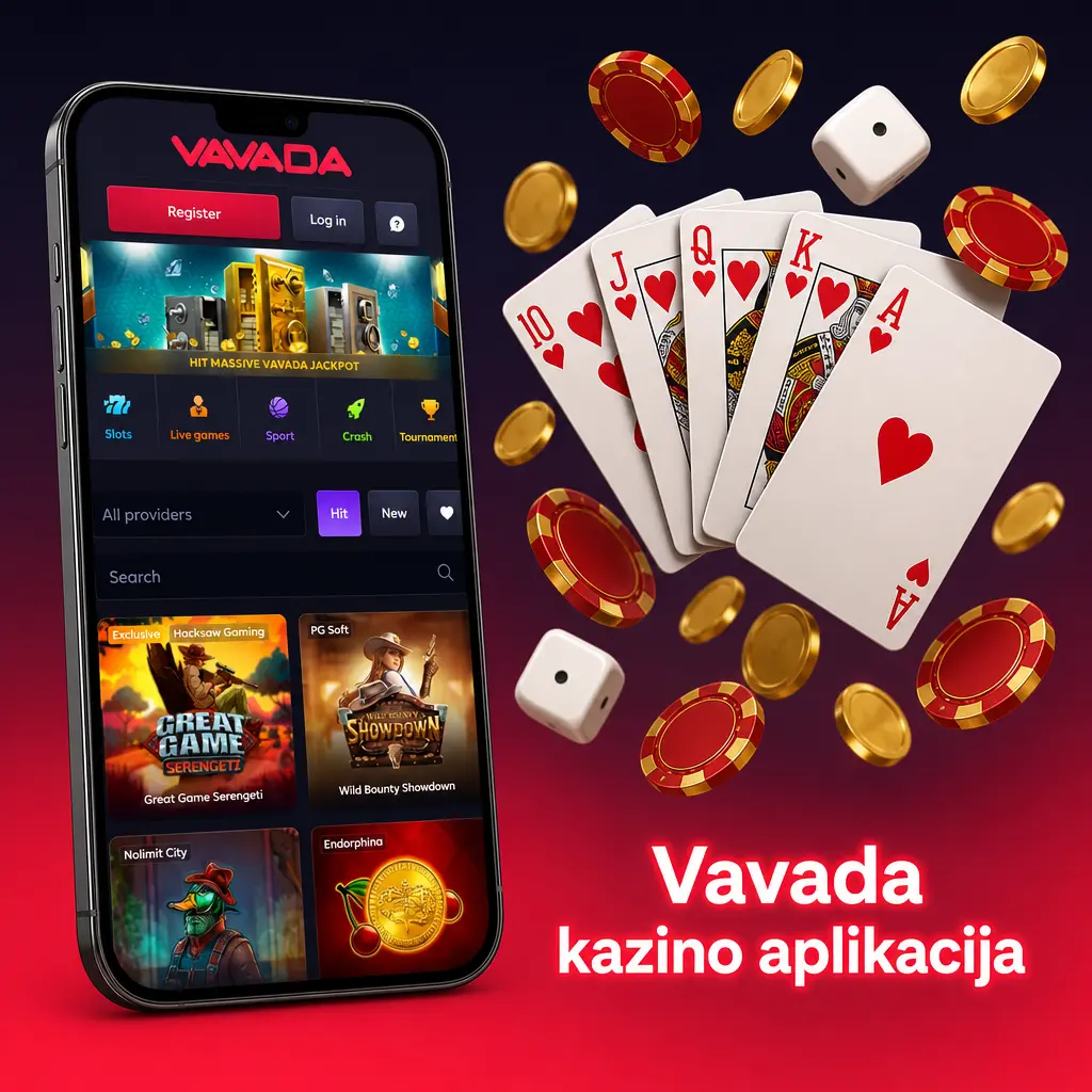Vavada kazino aplikacija sa slot igrama, live kazinom i bonusima od Pragmatic Play, NetEnt i Evolution provajdera.
