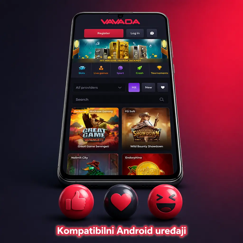 Kompatibilni Android uređaji za Vavada aplikaciju: Samsung, Xiaomi, Huawei, Motorola, OnePlus, Realme i Honor telefoni