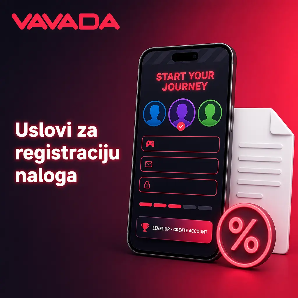 Uslovi za registraciju naloga na Vavada: punoletstvo, tačni podaci, jedan nalog i prihvatanje pravila korišćenja.